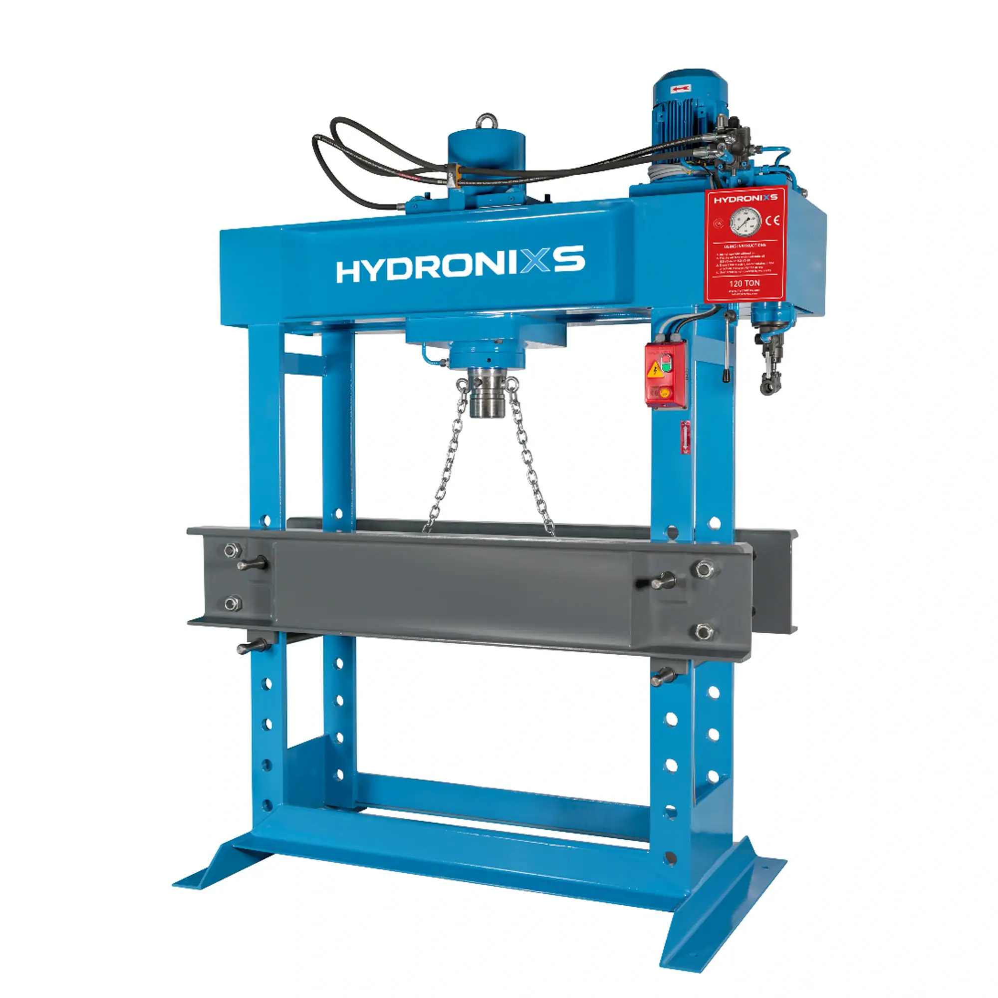 Hydraulische werkplaatspers HD120 van HYDRONIXS voor zware industriële toepassingen