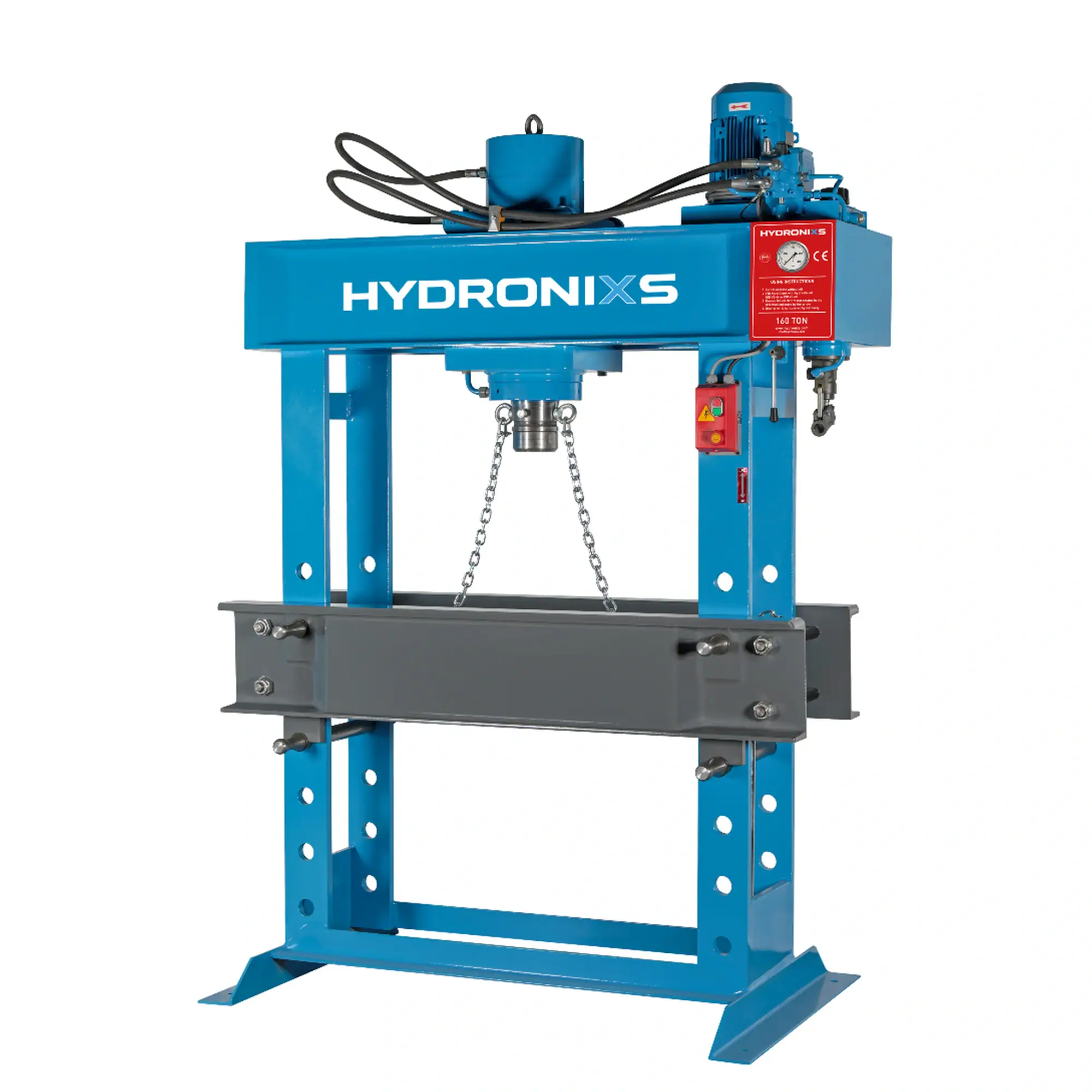 Zware hydraulische werkplaatspers HD160 van HYDRONIXS met robuust persframe
