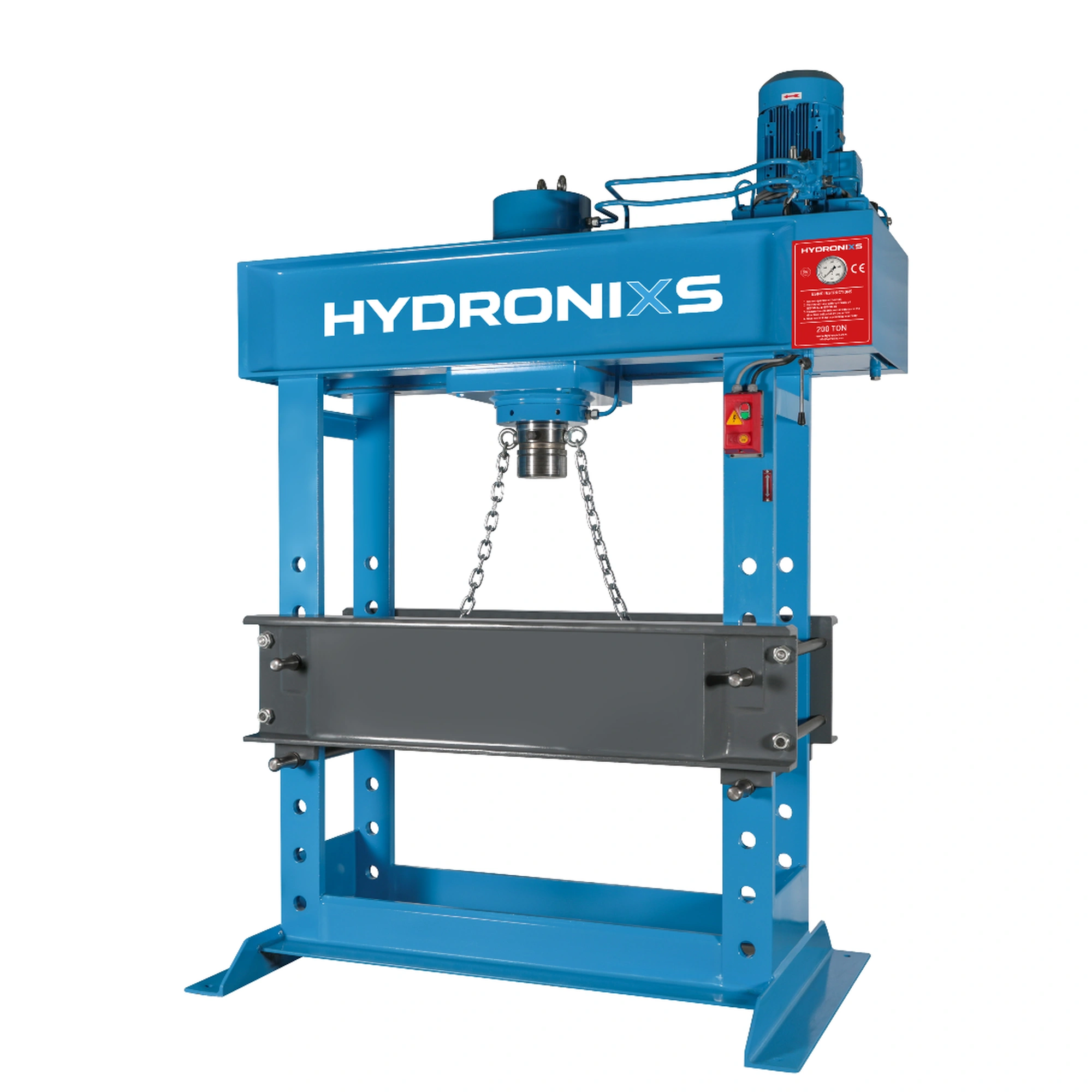 Zware hydraulische werkplaatspers HD200 van HYDRONIXS voor professioneel industrieel gebruik