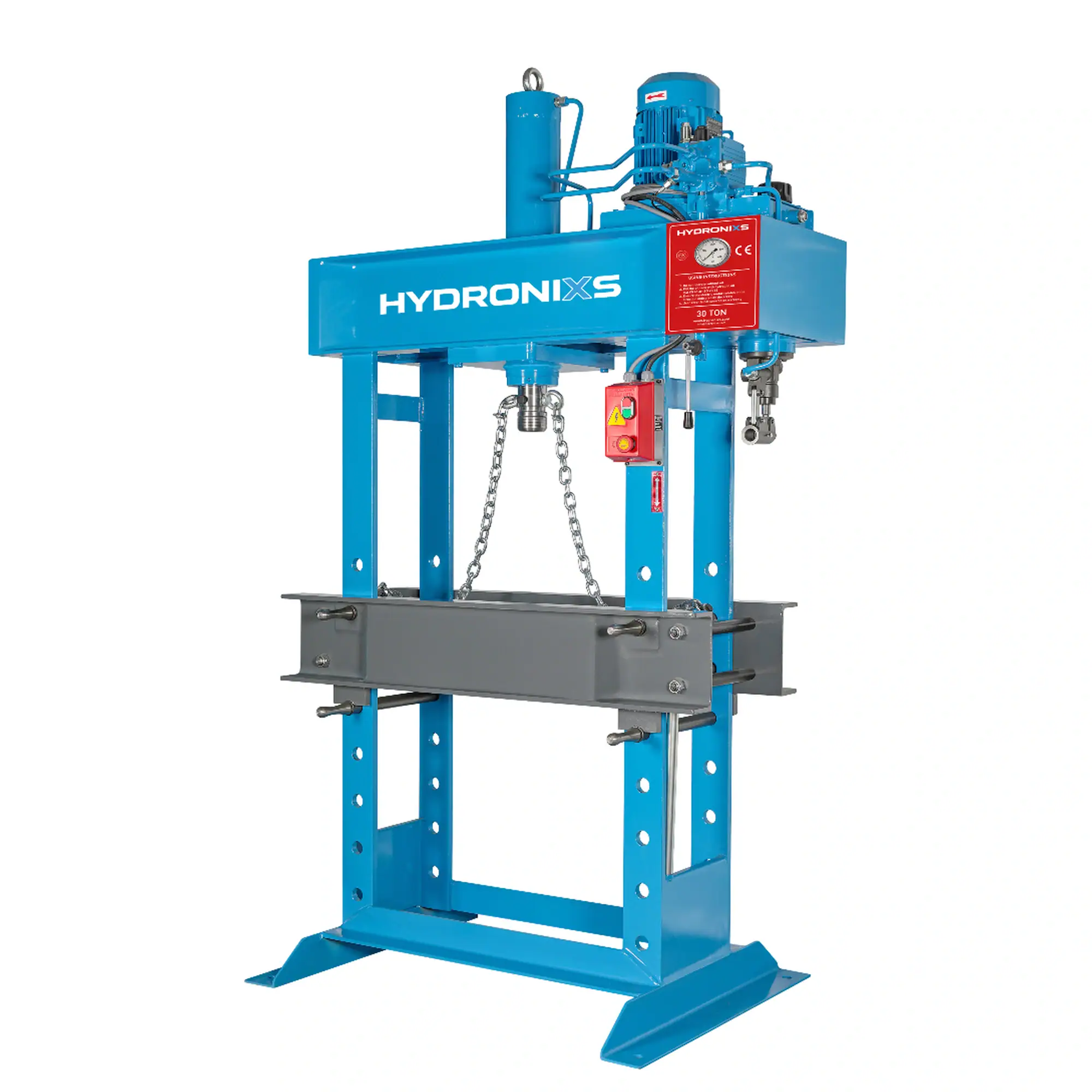 Hydraulische werkplaatspers HD30 van HYDRONIXS met krachtige hydraulische aandrijving