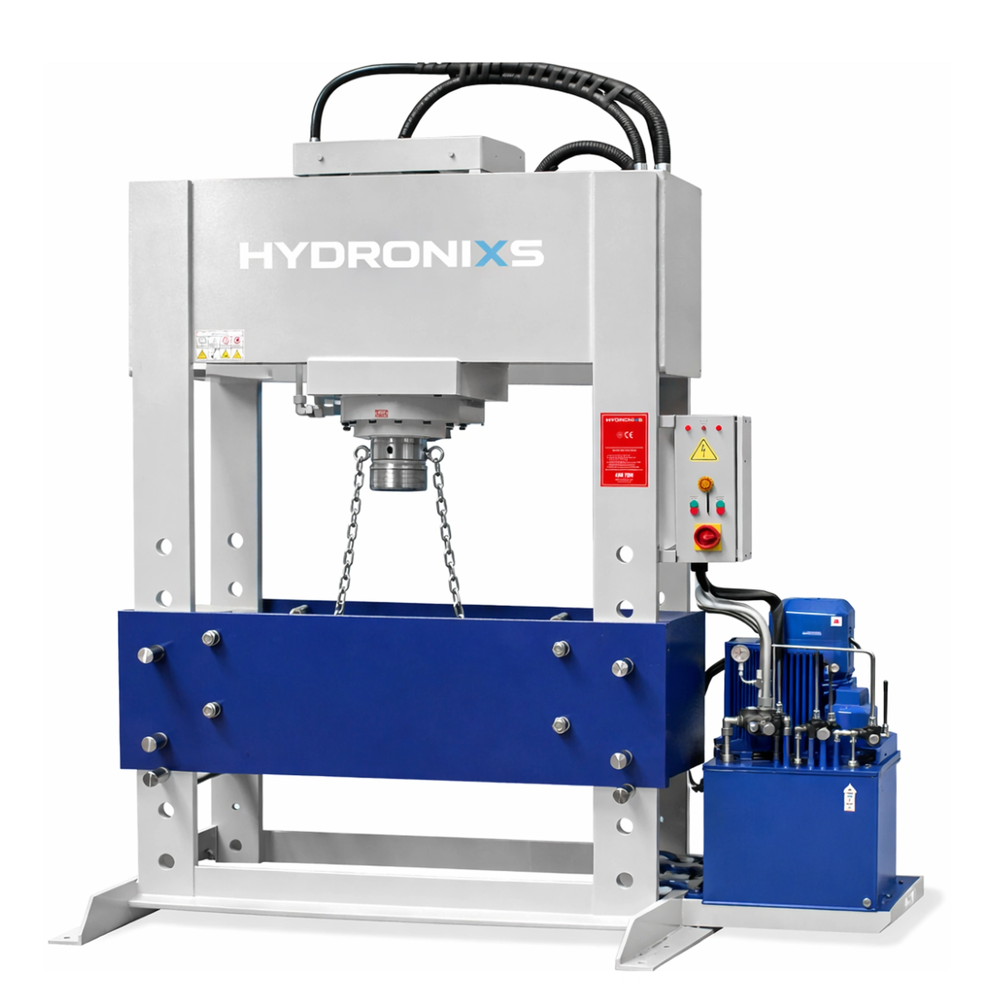 Zware hydraulische werkplaatspers HD500 van HYDRONIXS met maximale perskracht